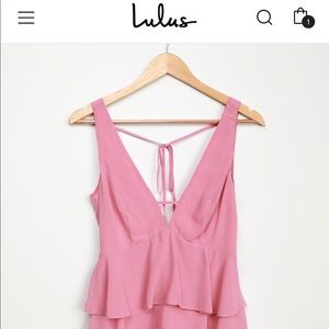 Lulus Pink Tiered and True skater dress